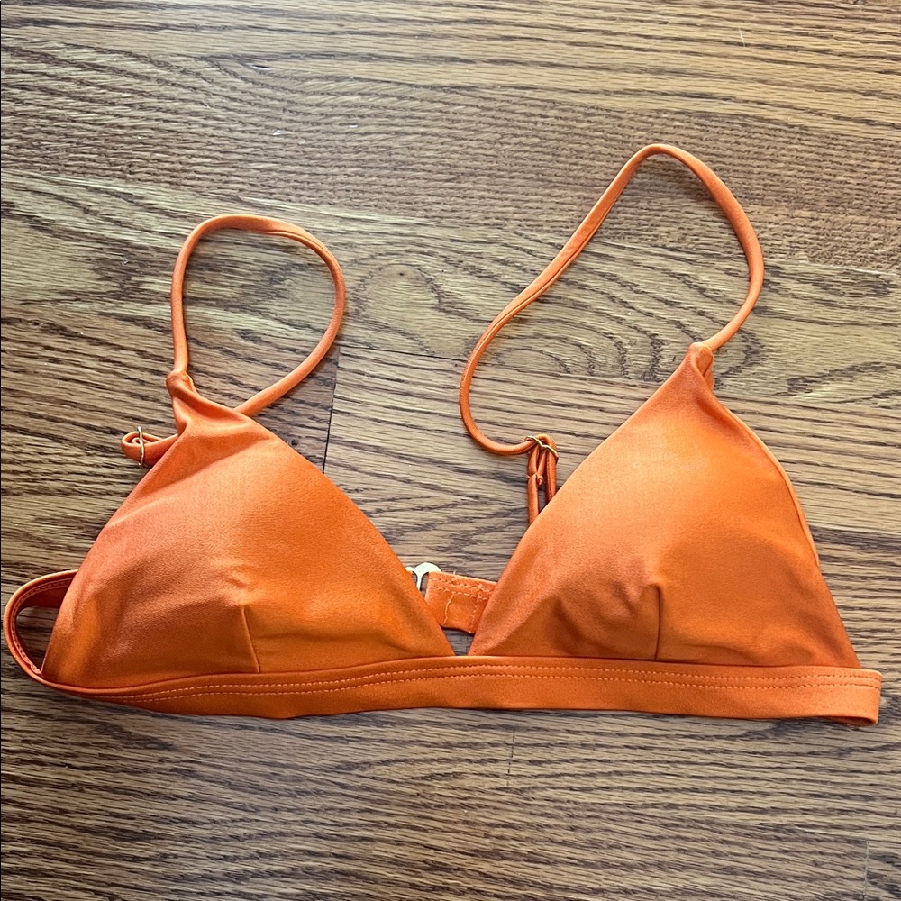 Orange Triangle Bikini Top